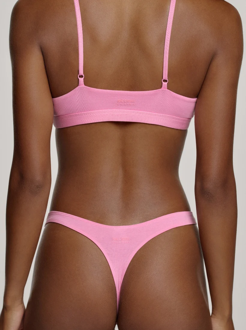 Everyday Cotton Triangle Bralette - Rosa - Image 3