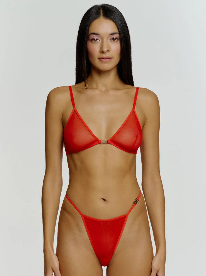Gigi Mesh Bralette - Rot - Image 4