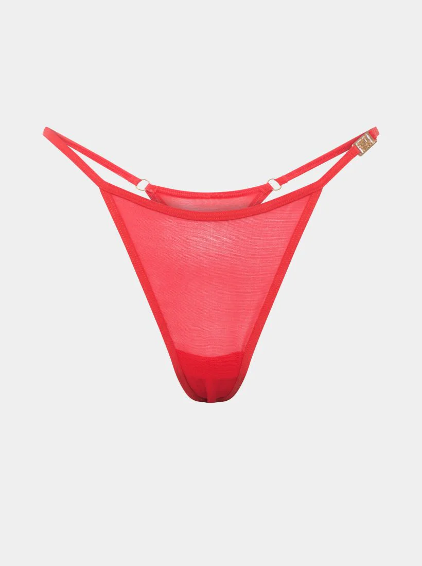 Gigi Mesh Tanga - Rot - Image 5