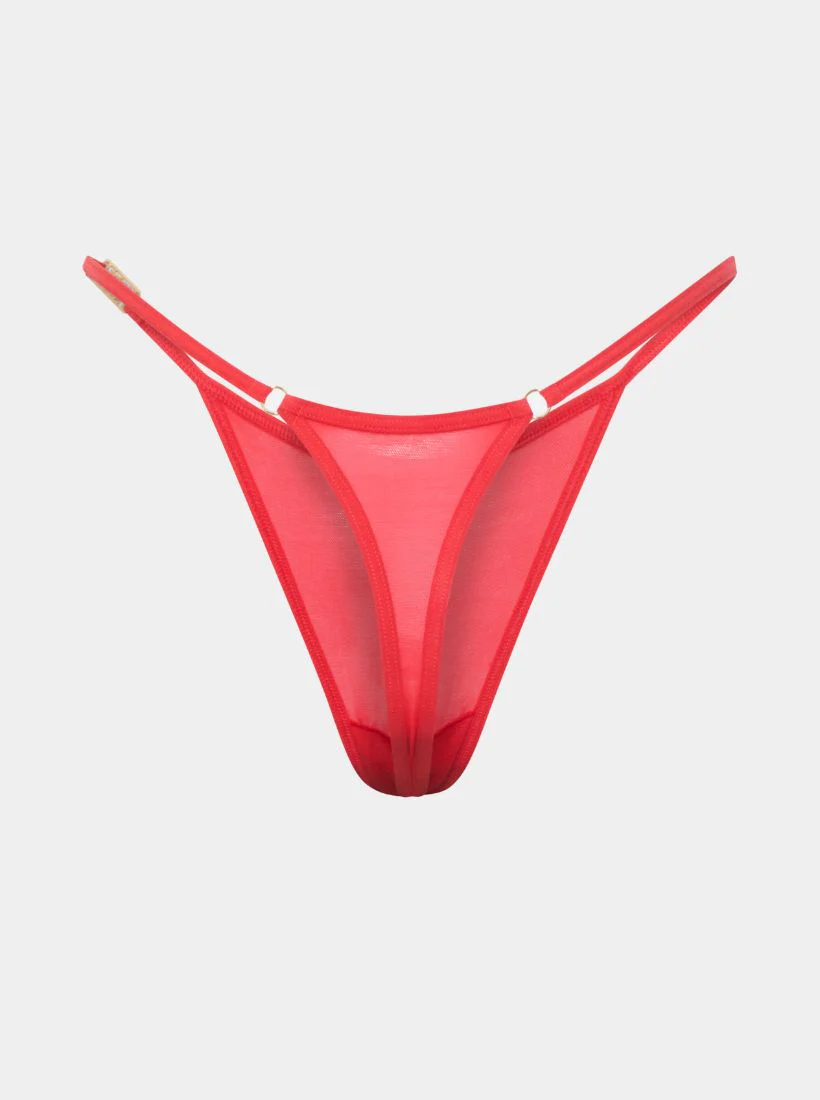 Gigi Mesh Tanga - Rot - Image 6