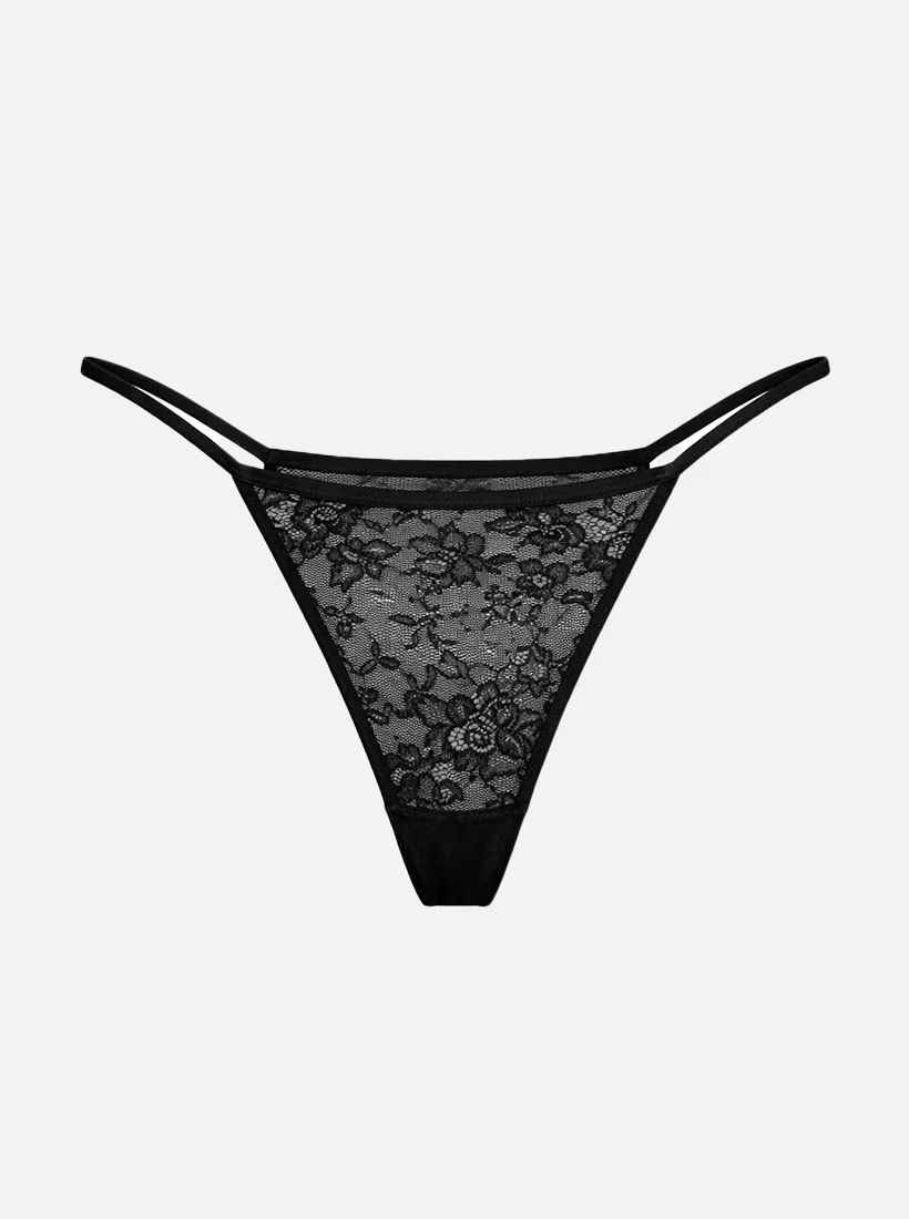 Nomi Spitzen Tanga - Schwarz - Image 6