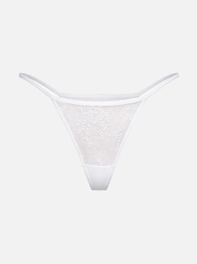 Nomi Spitzen Tanga - Weiß - Image 7