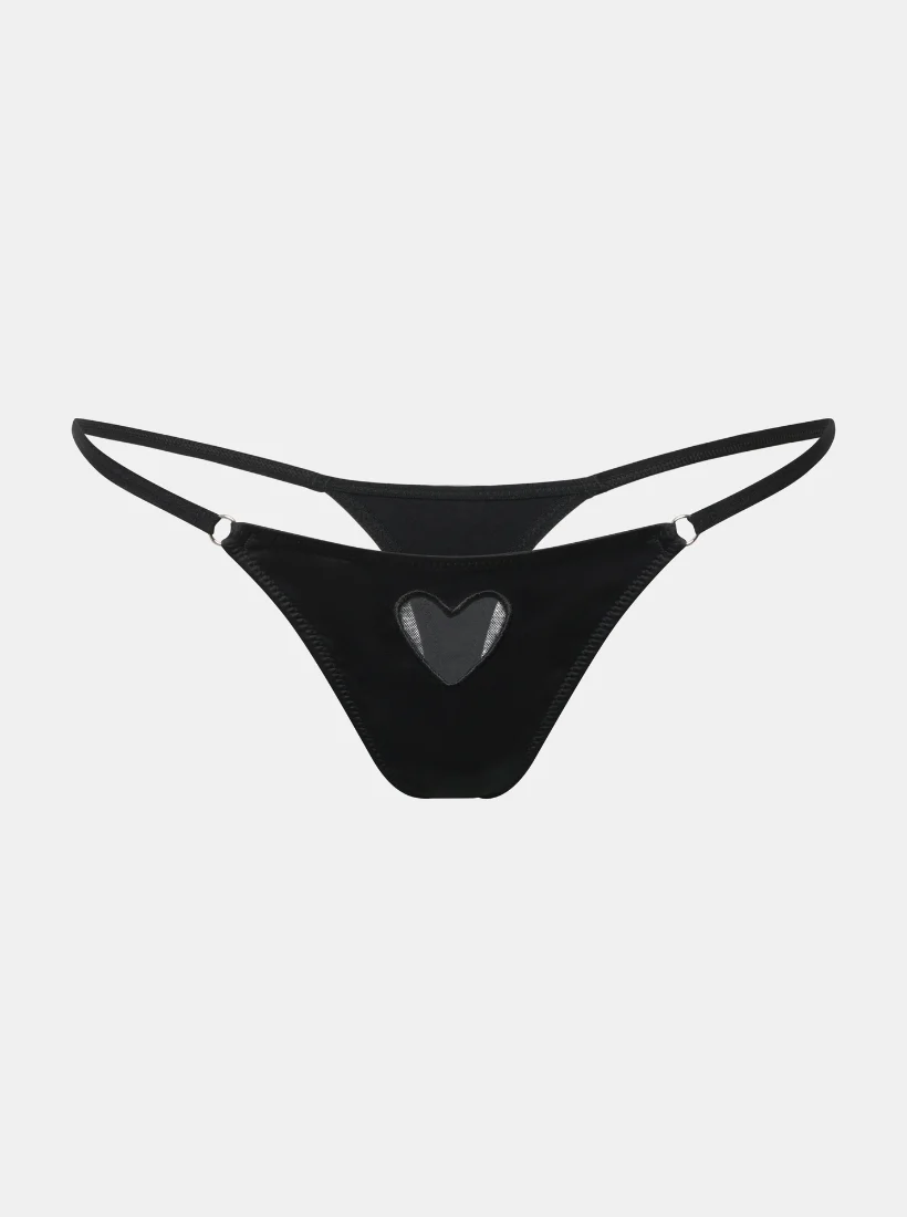 The Obsession Satin Tanga - Schwarz - Image 3