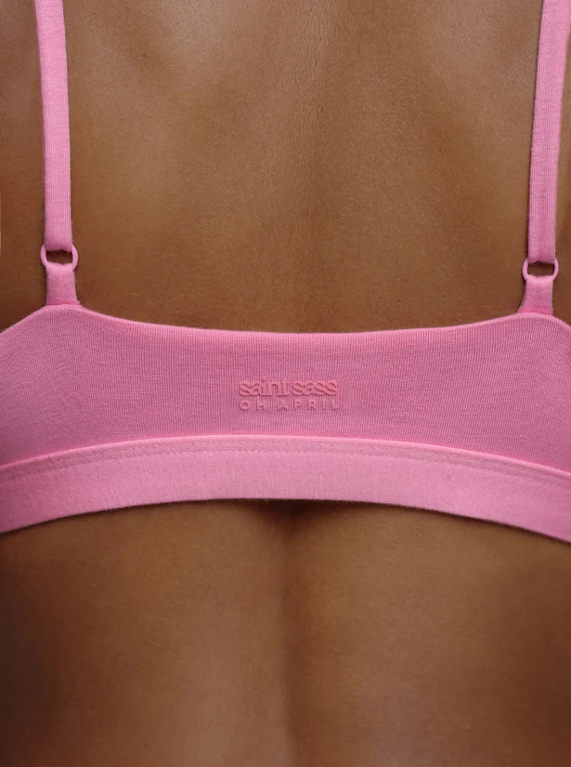 Everyday Cotton Triangle Bralette - Rosa - Image 6