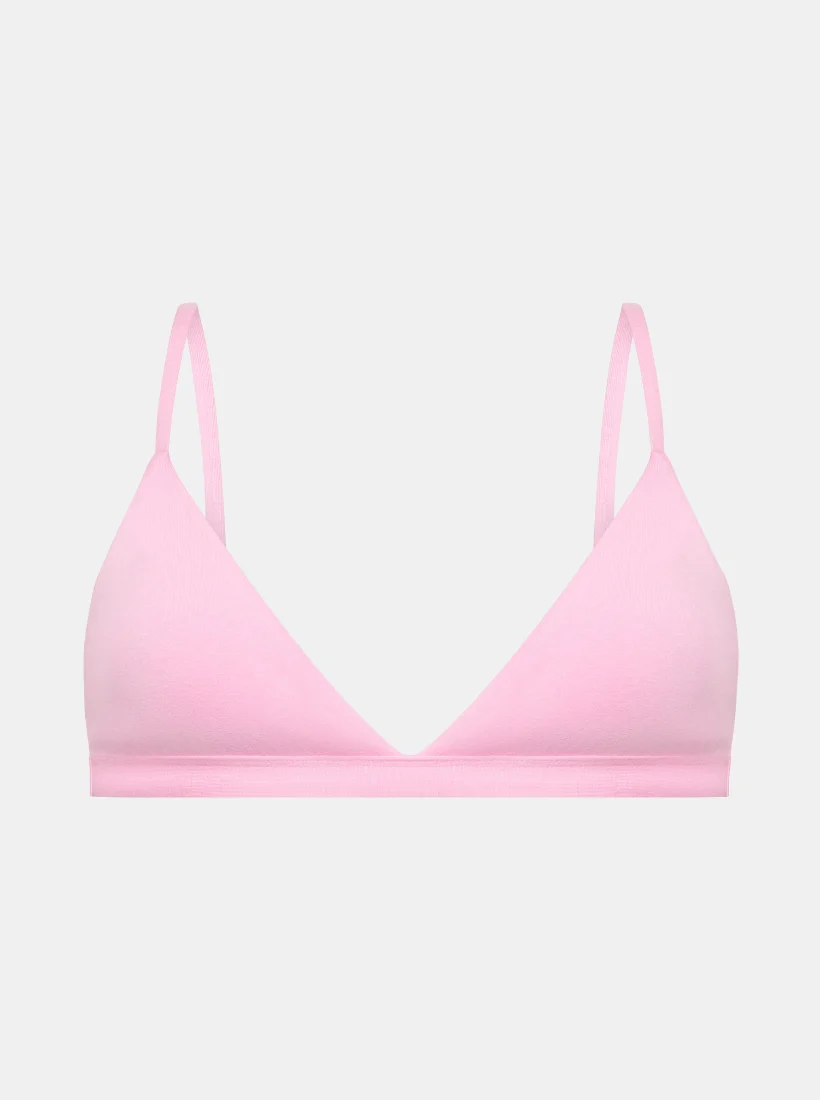 Everyday Cotton Triangle Bralette - Rosa - Image 7